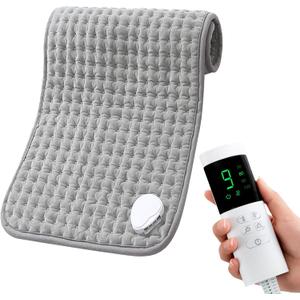 Electric Heating Pads for Back Pain Relief & Period Cramps, 9 Heat Setting & 4 Timer Options,12x24 Portable Heating Pad for Shoulder, Knee, Arms, Legs, Dry/Moist Heat, Gifts for Women and Men (12x24 Inch Gray)