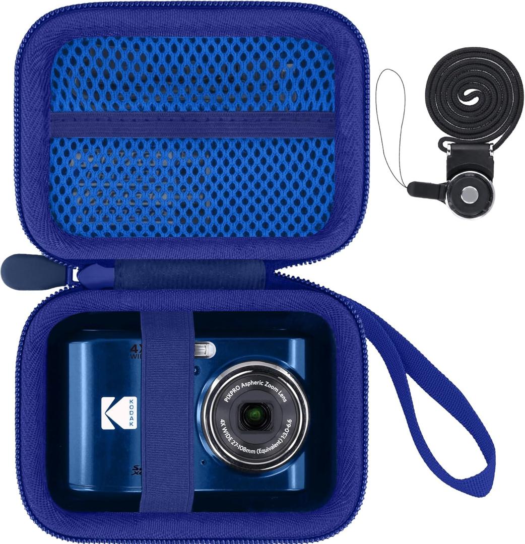 for KODAK PIXPRO Friendly Zoom FZ55/FZ45/FZ43 16MP Digital Camera Hard Carrying Storage Case(Only Blue Case)