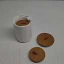 JOJUNO White Ceramic Canister Set with Wooden Lid, 3-Piece Airtight Food Storage Jars for Kitchen Counter - Flour, Sugar, Coffee, Tea, Spice - Small, Medium, Large Sizes (12/30/48 oz/White)