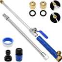 Jet Nozzle Power Washer for Garden Hose, 2-In-1 High Pressure Wand With 2 Different Nozzles and Quick Connect Flexible Wand Lance Hydro Jet Water Hose Nozzle for Gutter Patio Car Pet Window Blue