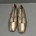 MUSSHOE Mary Jane Flats for Women: Classic Square Toe Ballet Flats with Strap - Comfortable Dressy Shoes for Teachers & Office (11, Gold)