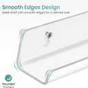 12-Inch Clear Acrylic Vinyl Record Shelf Wall Mount, 8-Pack Floating Album Display for Vinyl Records, Books, and Dcor  Perfect for Living Room, Bedroom, Bathroom, or Kitchen,