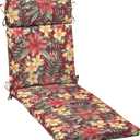 Arden Outdoor Chaise Cushion, 21 in x 72 in, Weather-Proof, Rain-Proof, Fade Resistant Patio Cushion for Chaise Lounger Ruby Clarissa