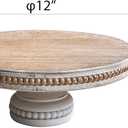 dwellington Large Round Wood Risers for Display, 12" Decorative Rustic Farmhouse Cake Stand Pedestal Tray for Home and Kitchen Decor