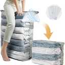 TAILI Vacuum Storage Bags 4 Pack, Jumbo Cube (31x40x15 Inch), Extra Large Vacuum Seal Bags for Clothing, Comforters, Blankets, Bedding, Sweater, Closet Organizers, Space Saving, Cream