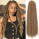 Passion Twist Hair Blonde 24 Inch 8 Packs Water Wave Crochet Hair For Women Curly Braiding Hair Long Spring Twist Hair Synthetic Hair Extension (24 Inch (Pack of 8), 27#)