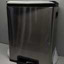 EKO Madison Matte Black Stainless Steel Kitchen Step Trash Can or Recycling Bin, Removable Inner Liner, Soft Close Lid, Fingerprint Resistant Finish