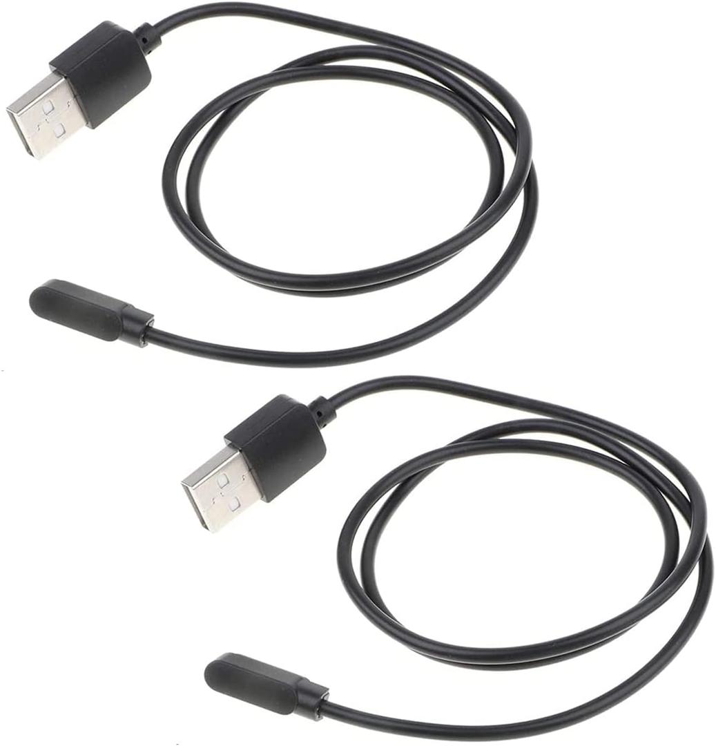2 Pack Smart Watch Charger, Portable Magnetic Charging Station Dock with USB Charging Cable, Replacement Charging Cable for 4.0mm 2-Pin Devices