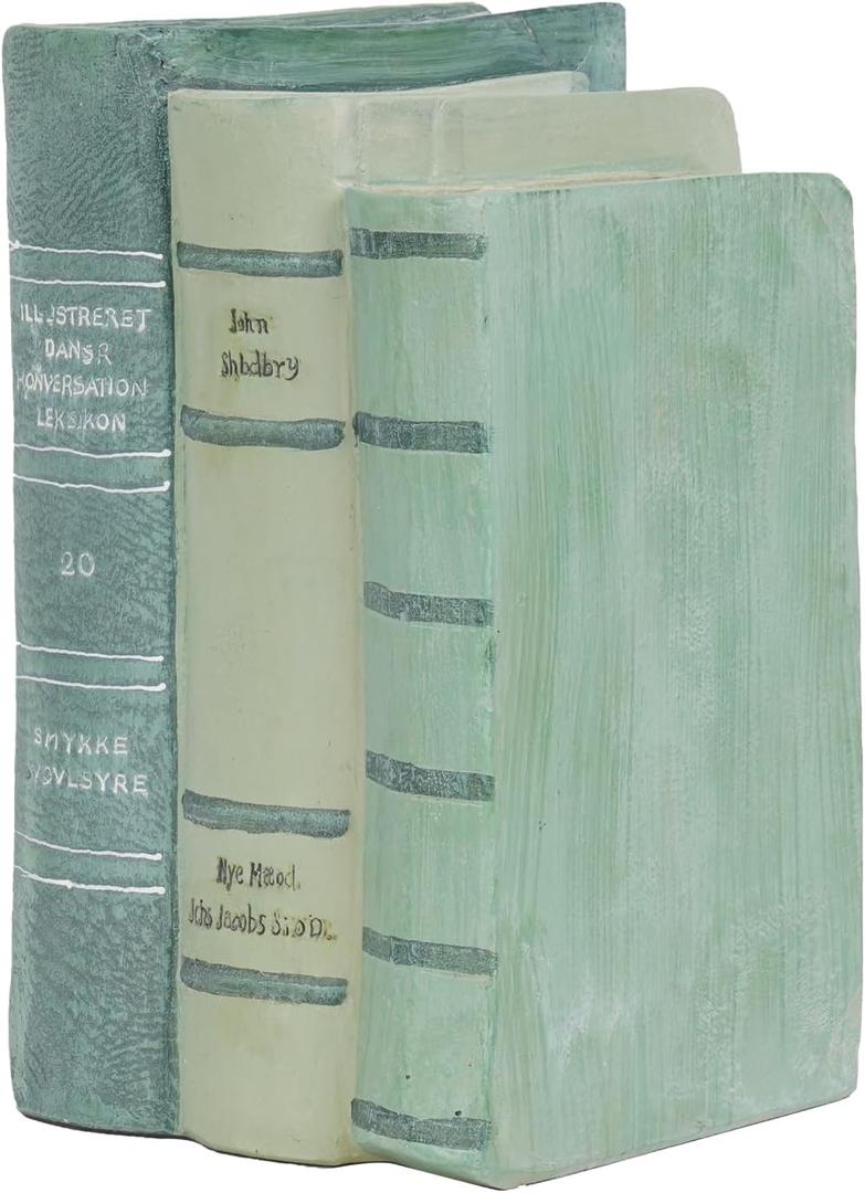 Guichifun Decorative Books Living Room Dcor - Resin Sage Green Faux Books Fake Modern Home Decoration for Bookshelf Coffee Table Dcor 5.5 x 4.5 x 7.5 Inch