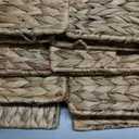 12x12x10in Water Hyacinth Storage Basket Large, Folding Cube Woven Wicker Storage Basket for Shelves, Pantry Baskets Organization and Storage, Kitchen Storage Baskets, Large Rattan Basket Set of 3