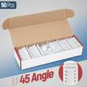 Everest 45 Angled RJ45 Cat6 Keystone Jacks 50-Pack in White - Slim Profile Female RJ45 Connectors - Cat 6 Keystone Jack - Compatible with 45 Angled Speed Termination Tool - 45Term (B0BL3GS7ZY)