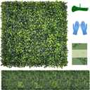 Artificial Grass Wall Panel Backdrop: 20"x20"(12P) UV-Anti Greenery Faux Boxwood Hedge for Indoor Outdoor Green Decor & Backyard Background Decorations Fence Covering Privacy