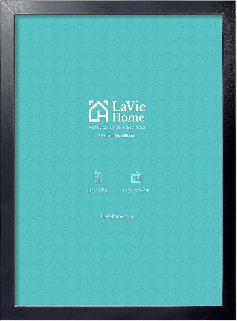 LaVie Home 18x27 Picture Frame Black, Puzzles Frame for Wall Decoration, Classic Black Minimalist Style Suitable for Decorating Houses, Offices, Hotels, Puzzles Posters Photos or Artwork1 Pack