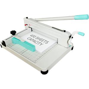 12 Inch Mint Heavy Duty Paper Cutter Guillotine Paper Cutter 400 Sheets Capacity, Stack Paper Trimmer with Solid Steel Blade for Home School Prints Shop