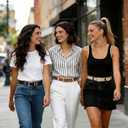 VONMELLI 3 Pack Women's Belts for Jeans Pants Fashion Gold Buckle Ladies Dress Belt