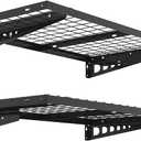 FLEXIMOUNTS 2 Pack 2x4ft Garage Storage 24x48 inch Bike Wall Shelving Rack, 440lbs Total Weight Capacity, Black