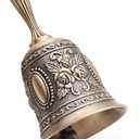 DomeStar Vintage Brass Hand Bell  Loud Call Bell for Bedside, Dinner, Wedding, Christmas & Holiday Party