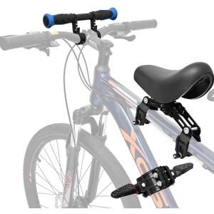 Kids Bike Seat Child Bike Seat Front Mount Toddler Bike Seat for 2-5 Years Child Bicycle Seats with Foot Pedals Compatible with All Adult Mountain Bikes