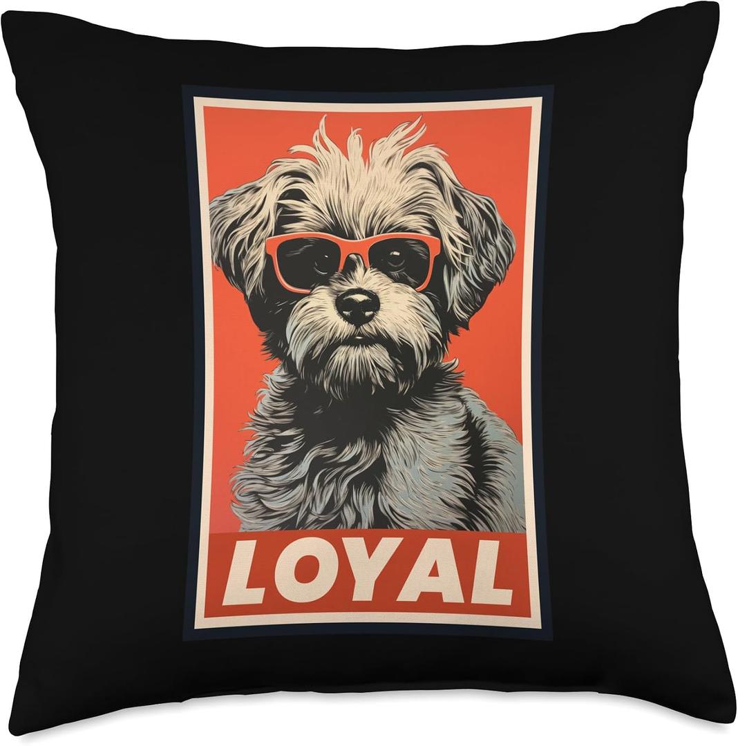 Peekapoo Paw Fun Peekapoo Loyal Dog Vintage Pet Mom Dad Throw Pillow, 18x18, Multicolor