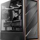 Antec Flux Wood, 5 x PWM Fans Included, High-Airflow Front Panel with Walnut Wood, Type-C, 420mm Radiator & Back Connect Motherboard Support, Up to 9 Fans Simultaneously, Mid-Tower E-ATX PC Case