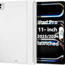 Magic-Keyboard Compatible Case for iPad Pro 11 inch M4/ M5 2024/ 2025, Cover with Apple Pencil Holder for Smart MagicKeyboard Folio Slim Durability, with Durable Leather, (Keyboard Not Included), White