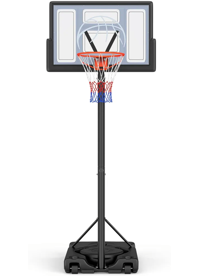 Basketball Hoop Outdoor 10ft Adjustable, Portable Basketball Hoop Goal System for Kids Youth and Adults in Backyard/Driveway/Indoor, 44 Inch Shatterproof Backboard and Larger Base