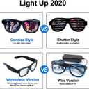 YouRfocus Wireless Led Light up Glasses Glow in the Dark for Rave Party, EDM (Blue)