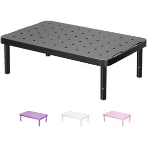 WALI Computer Monitor Stand for Desk, Adjustable Laptop Riser, Desk Monitor Stand Underneath Storage for Office, School Supplies (PTT001-B), 1 Pack, Black