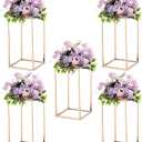 15.7inch Wedding Centerpieces for Tables,5pcs Gold Centerpieces,Tall Column Geometric Floral Vase for Birthday Party Event Table Decoration