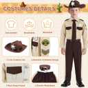 deAO Police Costume for Kids Western Sheriff Cowboy Uniform Costume with Accessories Halloween Costumes for Kids (Small)