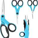 Premium sewing Scissors Bundle, Perfect Sewing Partners, Sharp and Durable, Comfortable Handle, Contains 9Fabric scissors, 5Detail Scissors, 3.9Embroidery Scissors, 4.8Thread Snips (Blue)