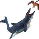 Gemini&Genius Realistic Mosasaurus & Pterosaur Dinosaur Toys for Kids, Play & Display Gifts or Party Supplies, Collection, Bath Toys