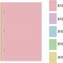 2 x (5 Pack) A5 Filler Paper, 3 Hole Notebook Refills Paper for 3 Ring Refillable Binder, 110 Gsm 5-Color Loose Leaf Planner Refill Paper, 500 Sheets/1000 Pages, 5.7x8.3 Inch