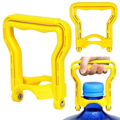 5 Gallon Water Bottle Handle, 2-Pack Yellow Heavy-Duty Water Jug Holder for Easy Carrying, Dual-Mode Design (Single/Dual-Person Lift), Ergonomic Grip – Fits Standard 5-Gallon Jugs