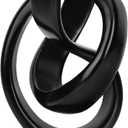 DOVDOV Abstract Black Knot Sculpture, Geometric Decor, Black Decorative Piece for Living Room Coffee Table or Bookshelf Top, Office Coffee Table or Entryway Console Decor.