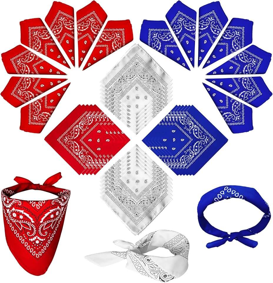 ILHSTY 60 Pcs Women Men Paisley Bandanas Bulk Unisex Bandanas Head Cowboy Scarf Necktie handkerchief Party Supplies
