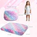 COMAX Bean Bag Chair for Kids, Toddler Beanbag Bed Unicorn, Convertible Children Bean Chair to Floor Mattress with Filler, Stuffed Child Bean Bags for Girl Boy Sleeping, Colorful Rainbow