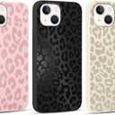 3 Pack Cute Cheetah Print for iPhone 14 Plus 6.7" Phone Case, Leopard Aesthetic Design Cases Soft Silicone Slim TPU Shockproof Protective Fundas for Women Girls