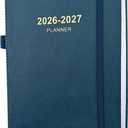 Daily Planner 2026-2027, One Page Per Day, Academic Calendar (July 2026 - June 2027), Appointment Book with Time Slots and Monthly Tabs, 5.7" x 8.25", Pocket, Leather Cove (Blue)