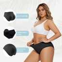 Zimi Collection 2pack Butt Lifter Panties Underwear for Women with Removable Pads Seamless Booty Pads Hip Enhancer Panty Black+Black M