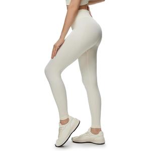 NANJI Seamless Leggings for Women - Scrunch Butt Lifting No Front Seam Mid Waist Squat Proof Active Workout Gym Yoga Pants (Beige, S)