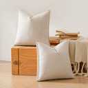 a moment Loop Yarn Linen-Like Pillow Cover Natural Soft Decorative Throw Pillow Case Farmhouse 18x18 Inch, Bohemian Textured Cushion Cover for Sofa Bed, Wrinkle-Resistant Home Decor Beige