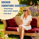 Patio Furniture Cushions Outdoor, Waterproof Wicker Chair Cushions Set of 3, 1 Loveseat & 2 Seat Pads, Thick Outdoor Replacement Cushions for Porch Lawn Bench Couch Sofa Swing, Burgundy