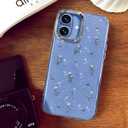 Toycamp for iPhone 16 Plus Case Cute - Women Girly Girls Glitter Phone Cover 16Plus Kawaii Sparkle Bling Shine Aesthetic Pretty Unique Wave Design Funda for Apple 16 Plus, Flower Rose