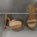 MERUMOTE Women's Platform Heels Sky High Heel Sandals Party Bridal Evening Shoes (6, Nude)