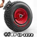 13x5.00-6 Tubeless Tire with Wheel,13x5-6 Tubeless Lawn Tractor Wheel with 3"-6" Offset Hub and 3/4" or 5/8" Bushings Puncture-Proof Tire, UP to 40% RUBBER content