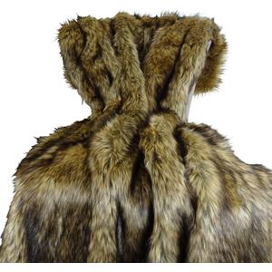 Thomas Collection Brown Fur Throw Blanket and Bedspread - Brown Wolf Faux Fur - Light & Dark Brown Faux Fur - Luxury Throw Blanket & Bedspread, Handmade in US, 16406