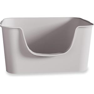 Small Cat Litter Box with High Sides,Cat Boxes for Indoor Cats,Cat Litter Pan for Kitty,Litter Box with Low Entry,Easy to Clean,Anti-Splashing (Grey)