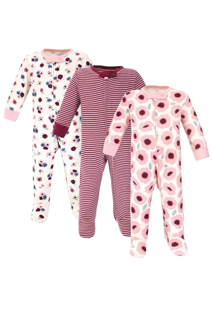 Touched by Nature Unisex Baby Organic Cotton Sleep and Play (Size 3-6 Months, Pack of 3)