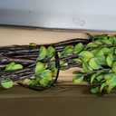 3Pcs 38.8" Faux Greenery Plant Stems and Branches for Tall Vase,Artificial Tree Branches and Twigs for Decoration (Green Leaves & Brown Stem)
